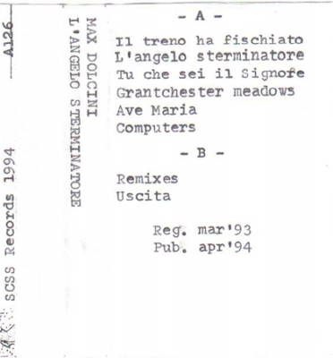 max dolcini: l'angelo sterminatore 1993 max dolcini: l'angelo sterminatore 1993